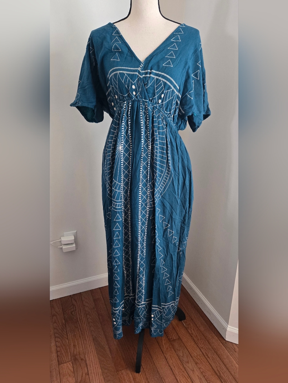 Earthbound Womens Boho Hippie kaftan Batik Dress XL